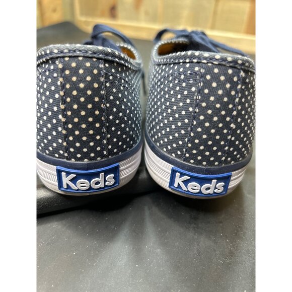 Keds Womens Navy & White Polka Dot Canvas Sneakers Size 7.5 Casual Lace-Up Shoes - Picture 8 of 8